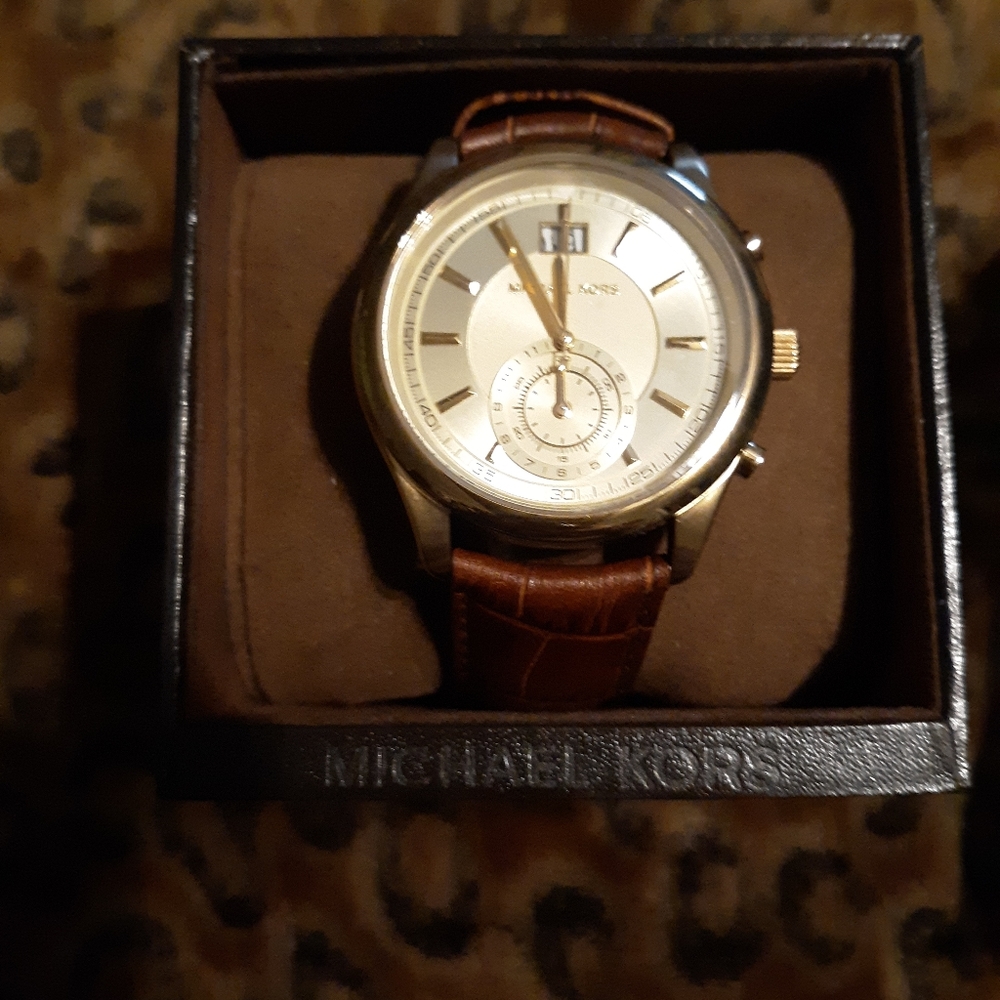 Michael Kors men's watch with Brown leather band